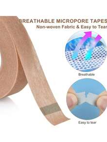 8Rolls Non-Woven Nose Tape For Rhinoplasty Shaping Hypoallergenic Paper Tape Breathable Micropore Tape Adhesive Light Beige Tape - Brown - View 3