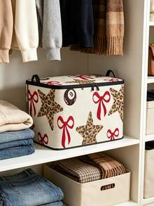 Rectangular Striped Pattern Baskets, Large Capacity Storage Basket With Handles For Room Decor Cute Storage Bin Clothing Sweater Sheet Bedding Comforter Duvet Quilt Pillow Toy Storage Bags With Lids,Dorm Room Essentials For Containers - Multicolor - View 7