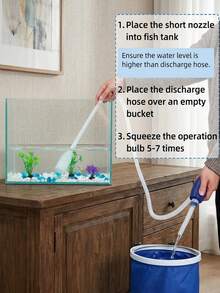 3pcs Aquarium Cleaning Set, Fish Tank Siphon, Double-Sided Aquarium Sponge Brush, For Aquarium Fish Tank Maintenance - Multicolor - View 5