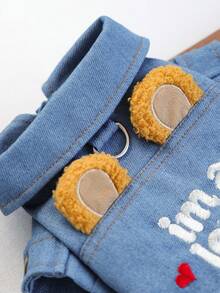 PETCIRCLE 1pc Cute Dog Jacket Coat, Small Dog Clothing, Durable, Wear-Resistant, Dirt-Resistant - Blue - View 5