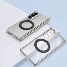 VIETAO 360度旋轉隱形支架透明材質手機殼，適用於 Galaxy Z Fold 8 Ultra 7 6 5 4 Fold7 手機保護殼 - 透黑 - 查看 8