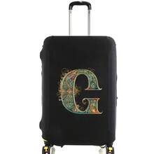 Elastic Luggage Cover, Vintage Glamorous Letter Print Luggage Protective Cover, Stretchable Dustproof Scratch-Resistant Reusable Travel Cover, Suitable For 18-32 Inch Luggage - Black - View 49