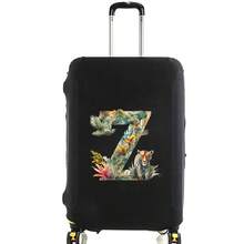 Elastic Luggage Cover, Jungle Tiger Letter Print Luggage Protective Cover, Stretchable Dust-Proof Scratch-Resistant Reusable Travel Cover, Suitable For 18-32 Inch Luggage - Black - View 89