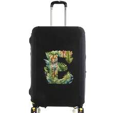 Elastic Luggage Cover, Jungle Tiger Letter Print Luggage Protective Cover, Stretchable Dust-Proof Scratch-Resistant Reusable Travel Cover, Suitable For 18-32 Inch Luggage - Black - View 37