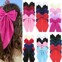 5 buah Jepit Rambut Wanita dengan Pita, Jepit Rambut Pita Merah Besar untuk Belakang Kepala, Jepit Rambut Musim Semi Hitam Baru dengan Pita, Putih untuk Perjalanan Sehari-hari - MultiWarna - View 1