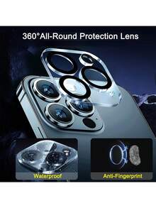 6pcs 3D Silk Screen Camera Lens Protector Film, Compatible With IPhone 18 Pro Max/18 Pro 16/14 Pro Max/15 Pro Max/16 Pro Max/14 Pro/13/15 Plus, Camera Screen Protector Film Accessory, 9H Tempered Glass, Anti-Scratch Protective Case - Clear - View 5