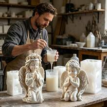 2PCS 3D Kneeling Praying Cherub Angel Silicone Mold Set, Reusable Easy‑Release Casting Mould For Epoxy Resin, Candle, Soap And Plaster, For DIY Handmade Home Decor Ornament Crafts - Angel Mold Set - View 4