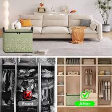 1pc Large Capacity Star-Shaped Lid Storage Box, Foldable Organizer Bin, Suitable For Blankets And Quilts, Equipped With Durable Zipper, Perfect Holiday Home Gift, Can Be Used For Under-Bed Storage. Storage Box With Lid, Storage Bin With Lid, Extra Large Quilt Organizer, Storage Box With Lid, Storage Box, Storage Box With Lid, Storage Cabinet, Medicine Storage Box, Box-Style Storage, Storage Bin, Cabinet - Multicolor - View 8