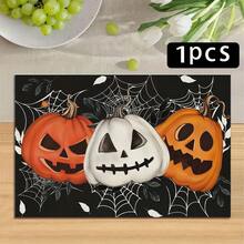 1/4/6pcs Halloween Series 3 Pumpkin Spider Web Pattern Printed Placemats, Heat Resistant Table Mats For Home Kitchen/Dining Table Protection, Party Scene Decoration - Multicolor - View 15
