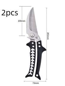 Kitchen Fish Bone Scissors, Heavy Duty Chicken Bone Shears, Stainless Steel Detachable Scissors, Household Food Cutter, Bottle Cap Opener - Multicolor - View 13
