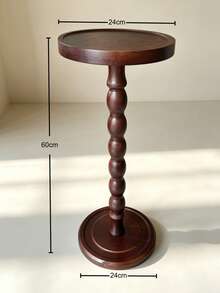 1pc Minimalist Round Solid Wood Coffee Side Table, Tea Table, Portable Multi-Functional Storage Wooden Table, Service Table, Can Be Used As Candle Holder, Plant Stand, Suitable For Living Room, Bedroom, Sofa Side, Coffee Corner, Balcony, Garden, Fits Various Home Decor Styles - Multicolor - View 9