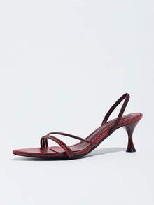 女款高跟涼鞋 細帶款 春夏優雅性感 多條細帶露背 Slingback 一腳蹬彈力帶 高端數位印花蛇紋 柔軟舒適質感 成熟迷人酒紅色 尖頭露趾 獨特紅酒杯低跟鞋 時尚百搭 適合夜店派對 舞台秀場 名人宴會 休閒度假 辦公通勤 時尚展穿搭 情人節禮物 母親節 教師節 女性節 護理師節 聖誕節 萬聖節 春節 新年 婚禮女鞋 - 酒紅色 - 查看 5