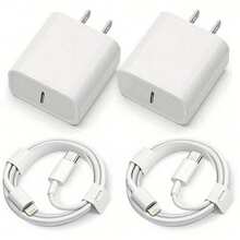 20W Fast Charging Adapter Set - Includes 20W Charger Head + 3.3ft/100cm High-Efficiency Fast Charging Data Cable, Compatible With IPhone 14 Pro Max/14 Pro/14 Plus/14/13/12/11/XS/XR/8/7/6, Series - US A Type Plug(110-127V) - View 2