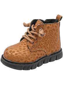 1 Pair Kids Fashion Boots, Boys And Girls Casual Boots, Simple Versatile Fashion Boots, Suitable For Autumn/Winter - Khaki - View 6