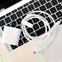 5pcs White Transparent Charger Protective Case & Data Cable Protector, 18/20W Fast Charging Head Cable Winder, Anti-Damage Cable Organizer Gift For Boyfriend/Girlfriend - Multicolor - View 3
