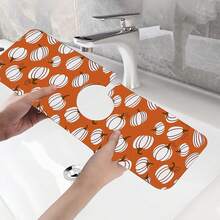 1pc Thanksgiving Pumpkin Pattern, Sink Faucet Absorbent Mat, Drainage Mat, Suitable For Kitchen, Bathroom Sink, Countertop, Drainage Mat, Diatomaceous Earth Material, Trimmable, Quick Drying Mat - Multicolor - View 6