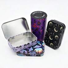 Portable Printed Pattern Storage Set. Plastic Storage Jar + Tin Storage Box. Camping & Outdoor Portable Storage Box. Home Storage Container. Fashion Accessory, Smoker Accessory. Halloween & Christmas Gift. - Multicolor - View 10