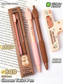 1/2PCS ABCD Decision Pen 0.5mm Retractable Click Pen With Rotating Random Selector Smooth Black Ink Multiple Choice Fun Pen Comfortable Grip Portable Learning Essential Suitable For Classroom Learning Office Supplies Student Gift - Multiple Styles - View 7