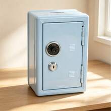 1pc Lockable Mini Metal Money Box With Combination Lock And Key, Metal Cash Box With Coin Slot, Lockable Cash And Jewelry Storage Box - Multicolor - View 8