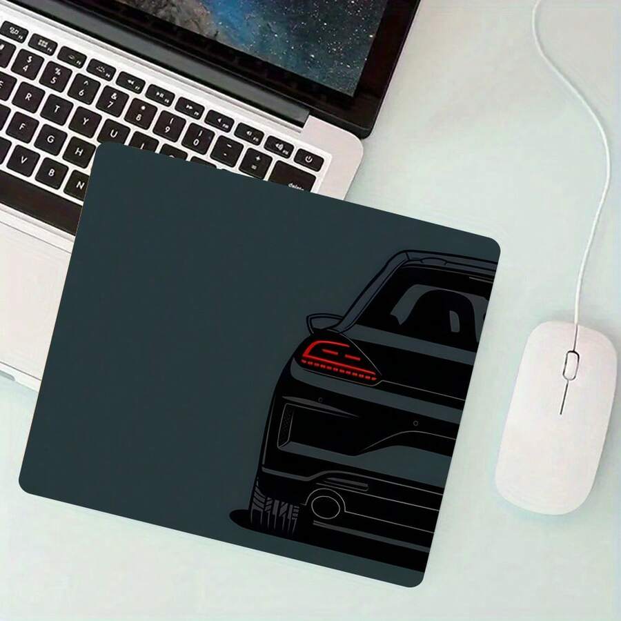Sports Car Square Mouse Pad Dark Green Small Mousepads Desk Accessories, Stitched Edge Non‑Slip Rubber Base 9.4x7.8 Inches Desktop Protector Computer Desk Mat Laptop Keyboard Pad For Home Office School Gaming, Gift For Family Friends Colleagues - View 1