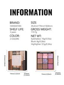 HANDAIYAN Palet Eyeshadow, Blush & Highlighter Multifungsi, Tahan Lama, Bercahaya, Riasan Multi-Efek, Palet Smoky Eye & Kontur Sehari-hari, Penting untuk Perjalanan Liburan, Wajib Dimiliki untuk Hari Valentine & Festival Musik, Sempurna untuk Musim Dingin - MultiWarna - View 8