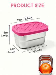 1pc 8oz Stainless Steel Snack Storage Container With Silicone Lid, Leak-Proof Food Storage Box, Reusable Metal Lunch Box - Multicolor - View 21