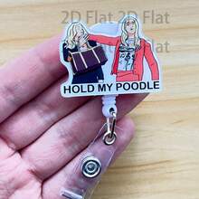 Retractable D-Card Holder Reel, Cute Cartoon Design, Nurse Hospital ID Badge Lanyard, Office Lanyard, 1pc - X666 - View 2