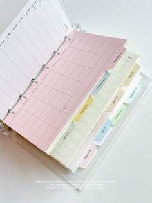 Kertas Isi Ulang Pembatas Bulanan Warna Pastel, Halaman Pembatas Tab Januari-Desember untuk Binder, Perlengkapan Alat Tulis Jurnal Jadwal Harian dan Mingguan - A - View 7