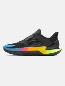 Under Armour Curry Velcro Basketball Shoes Unisex Mesh Anti-Torsion High-Rebound Indoor/Outdoor Training & Competition Sneakers - Black/Orange - View 1