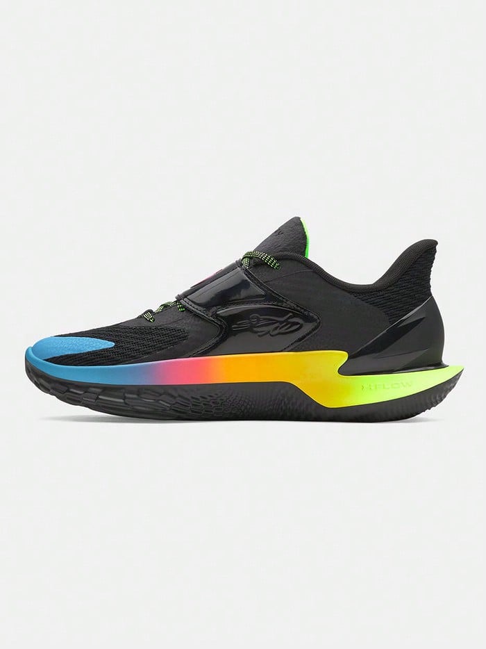 Under Armour Curry Velcro Basketball Shoes Unisex Mesh Anti-Torsion High-Rebound Indoor/Outdoor Training & Competition Sneakers - Black/Orange - View 1