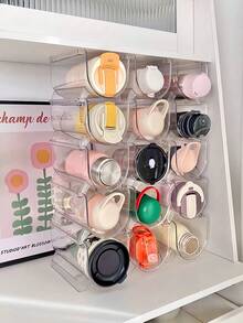 Multi-Layer Stackable Water Cup Storage Rack Three Sizes Available Transparent Desktop Stackable Cup Holder Suitable For Cabinets Refrigerators Water Bottles Tumblers And Wine Racks Dust-Proof Water Bottle Organizer Kitchen Essentials Home Decor - Multicolor - View 6