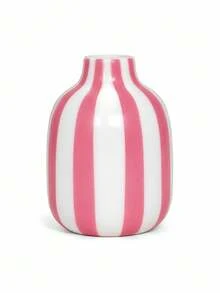 1pc Colorful Vertical Stripe Reed Diffuser Bottle, Mini Bulb Shape Aromatherapy Holder, Modern Nordic Striped Decorative Bud Vase For Bathroom Vanity Shelf Bedroom Home Decor - 1PC - View 11