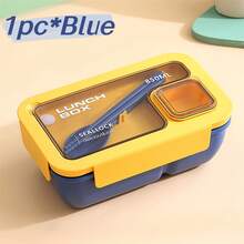 1pc Lunch Box With Utensils, Portable Leak-Proof Food Storage Container, Dishwasher , Microwaveable, Easy To Clean, For Back To School, Classes, College, Office, Camping And Picnic, School Supplies, Kitchen Storage Box And Cabinet, Kitchen Accessories - Multicolor - View 12