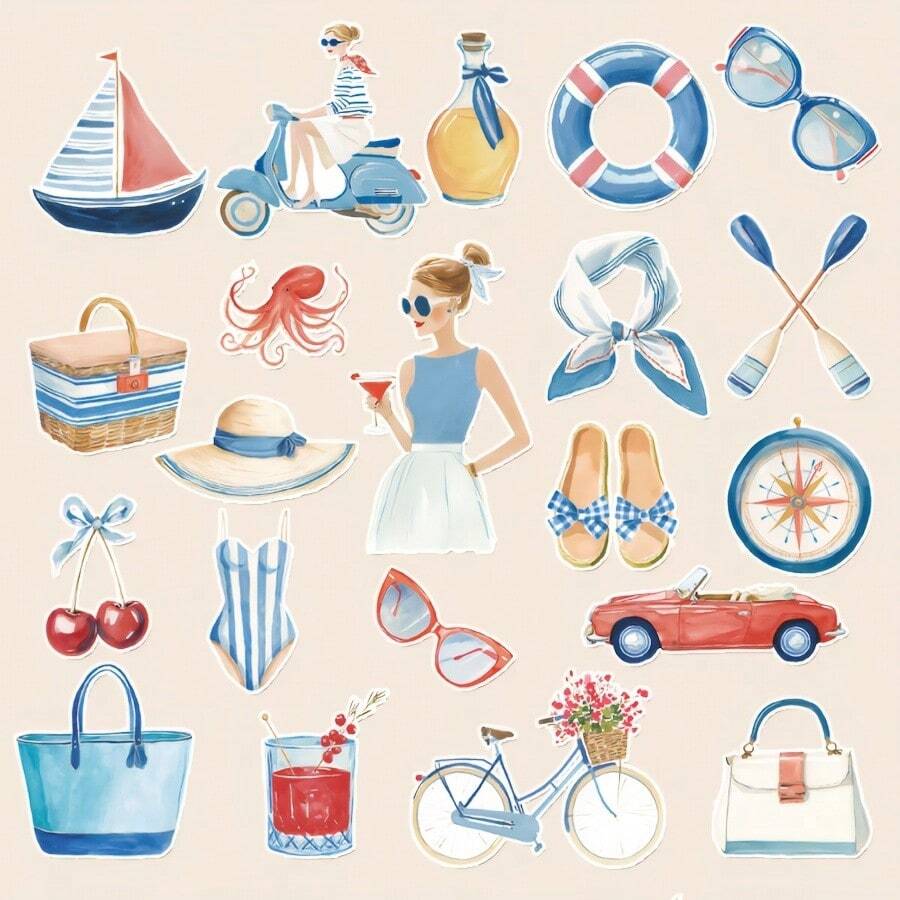 1 Set Travel Theme Stickers, Friendship & Love Gift Stickers, Packaging Stickers, Holiday Party Stickers, Scrapbook Stickers, Bookmark Backpack Luggage Water Bottle Notebook Stickers, Planner Stickers, DIY Stickers, Decorative Stickers - A - View 1