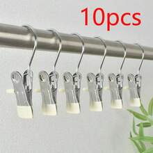 1/5/10/20pcs Heavy Duty Stainless Steel Clothes Clips With Hooks, Non-Slip Multi-Function Pants & Skirts Drying Clips, Space-Saving Closet Organizer For Bedroom, Dorm, Home - Multicolor - View 19