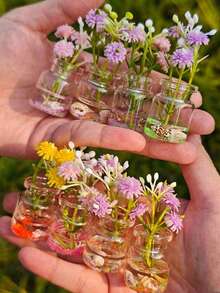 6pcs/1pc/Set Random Style Cute Vase Decor Set, Stress Relief Mini Desktop Ornaments, Computer Monitor, Office Space Back To School Decoration, Home Decor, Home Accessories, Office Decor, Stationery Supplies, Office And School Use - Random Style - View 6