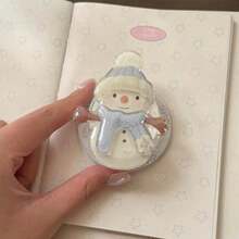 1pc Christmas Autumn/Winter Snowman Airbag Phone Case Stand Adhesive Stand Slouchy Tool Telescopic Cartoon Portable - Multicolor - View 5