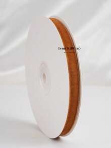 5 Yards Caramel Brown Flocked Ribbon Roll, Solid Color Flocked Fabric Ribbon, Soft Texture Decorative Ribbon, Suitable For Gift Wrapping, Bouquet Decoration, Hair Accessories, Sewing Projects, Party Decoration, Craft Supplies And Holiday Decoration - Multicolor - View 11