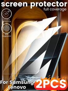 Alta definición y alta transparencia, protección de pantalla completa anti-huellas y anti-manchas de aceite, paquete de 2 piezas de protector de pantalla para tableta compatible con Samsung, película de vidrio templado de alta definición, capa oleofóbica premium, mantiene la suavidad duradera, ultra resistente a caídas y roturas, cobertura de pantalla completa con transparencia AR mejorada - transparente - Ver 9