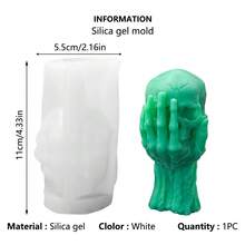 2pcs Halloween Silicone Candle Mold Magic Ball Skull Shape Candle Mold Plaster Aromatherapy Mold - White - View 5