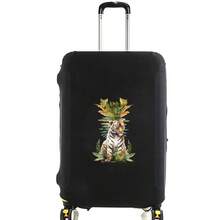 Elastic Luggage Cover, Jungle Tiger Letter Print Luggage Protective Cover, Stretchable Dust-Proof Scratch-Resistant Reusable Travel Cover, Suitable For 18-32 Inch Luggage - Black - View 74
