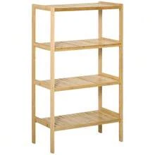 4-Tier Bamboo Bookshelf 62x33x112cm For Office Storage Kitchen Natural - Natural Color - View 1