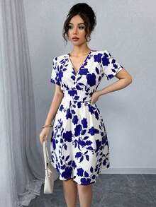 Women Short Dresses - Blue - View 4