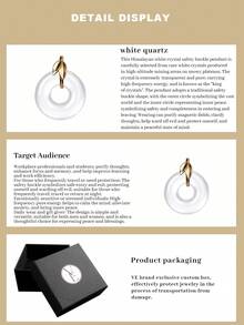 [VE]1pc High-Quality Natural Himalayan White Crystal Peace Buckle Pendant, S925 Silver Bamboo Joint Inlay, Helps Wearer Rise Step By Step, Peace And Prosperity, Suitable For Students And Professionals, Children And Elders, Unisex, Natural Jewelry Color Random - Pendant - View 6