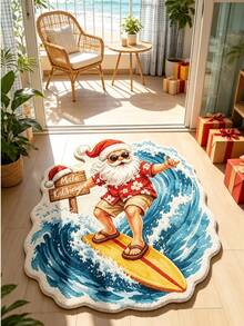 1 buah Karpet Bentuk Unik Bertema Santa Claus Berselancar Musim Panas, Gaya Natal, Natal, Keset Pintu, Karpet Kecil, Keset Selamat Datang, Karpet, Alas Lantai, Keset Luar Ruangan, Karpet Dapur, Keset Pintu Depan, Karpet Area, Alas Luar Ruangan, Dekorasi Rumah, Karpet Area, Karpet Taman, Karpet yang Dapat Dicuci - MultiWarna - View 2