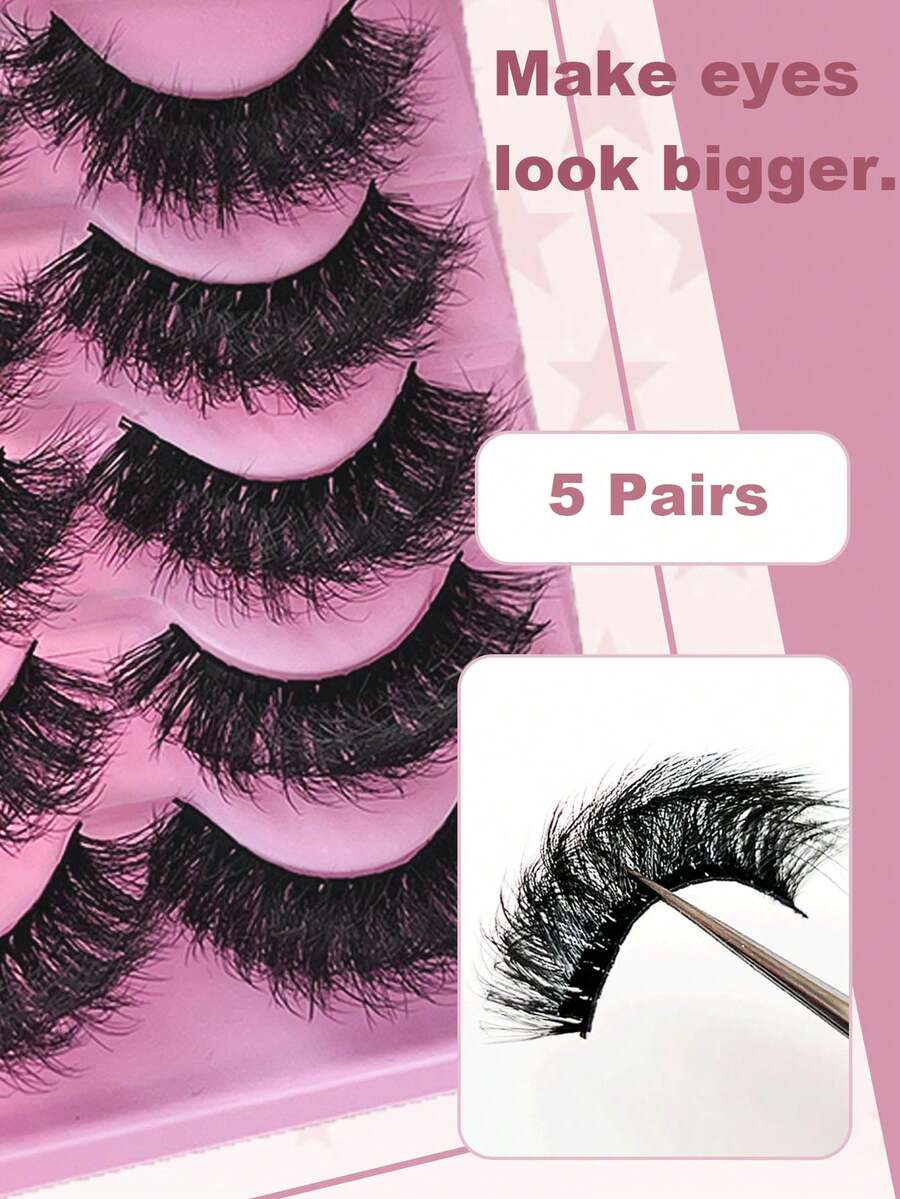 5 Pairs Of False Eyelashes, Fluffy And Dramatic, Birthday Parties, Dance Balls, Beer Festivals, Halloween, Thanksgiving, Beauty Tools - View 1