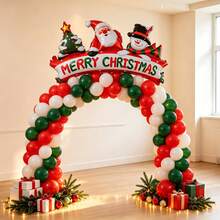 Christmas Snowman & Santa Tree Aluminum Foil Balloons, Christmas Party Banner Balloons, Suitable For Christmas Holiday Decoration - Multicolor - View 2