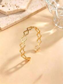 1pc/3pcs Luxury Micro-Pave Rhinestone Bracelet For Women, European And American Fashion Slim Waist Stainless Steel Bracelet, Versatile Jewelry - Yellow Gold - View 3