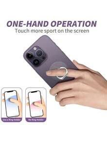 Transparent Sakura Rhinestone 360° Rotatable Phone Ring Holder, Universal Stand For Phone, Tablet & Phone Case, Gift For Family Friends - Multicolor - View 5