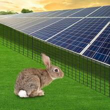 YUNRUX Black PVC‑Coated Solar Panel Bird Guard, 100Ft*8In Iron Mesh Protector With Fastener Clips For Bird Rodent Prevention - B - View 3